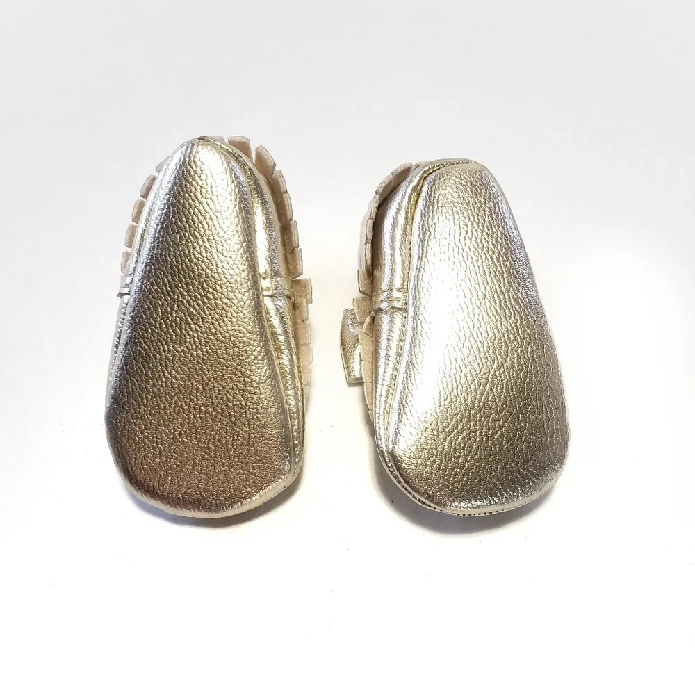 0 12mo Eva Olivia Gold Bow Baby Dress Shoes